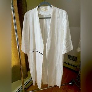 White linen long jacket